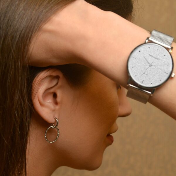 Bullion Gold Seamless Dial Watch - Steel Silver - Image 6