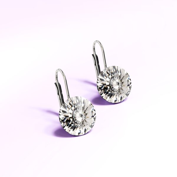 Diana White Gold Crystal Drop Earrings - Image 2
