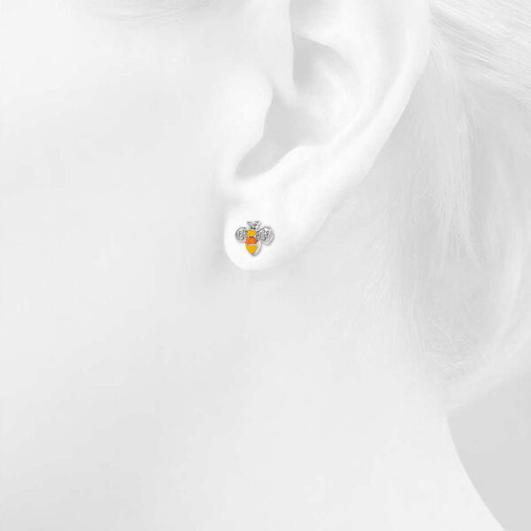 Bumblebee Crystal Earrings White Gold Layered Jewellery - Image 3