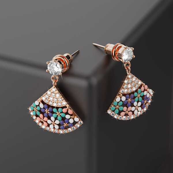 Blossom-filled Floral Drop Earrings - Image 3