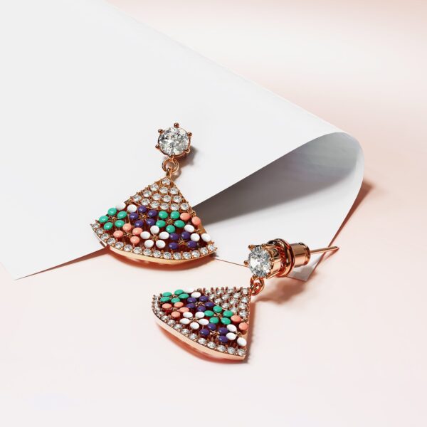Blossom-filled Floral Drop Earrings - Image 2