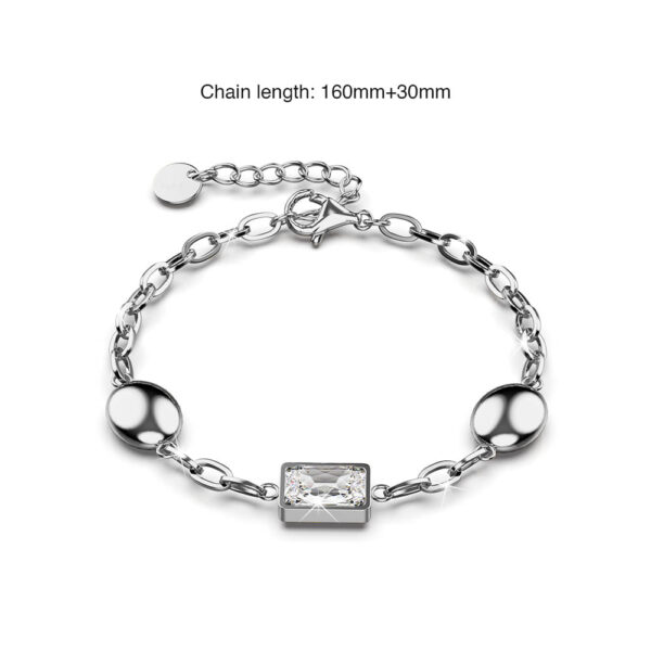Oval Square Zirconia Bling Bracelet in White Gold - Image 6