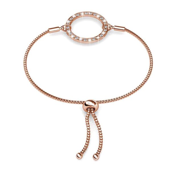 Rose Gold Pave Set Circle Slider Bracelet Embellished with SWAROVSKI® Crystals - Image 3