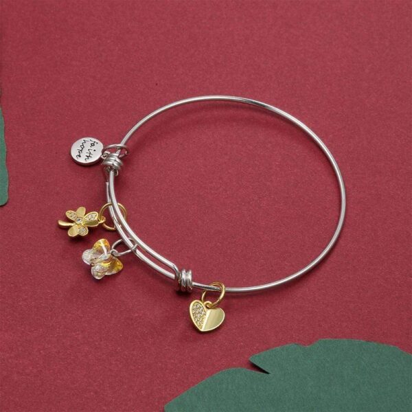 Inspiring Adjustable Charm Bangle Embellished With SWAROVSKI® Crystals - Image 2