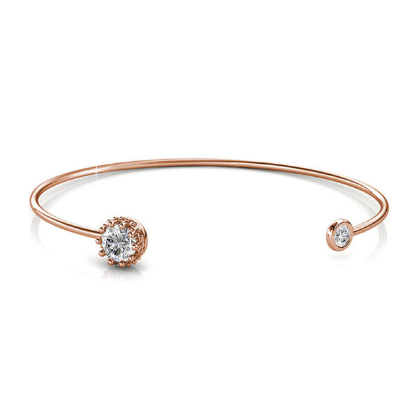 Ultra-Chic Open Bangle Rose Gold Embellished with SWAROVSKI® Crystals - Image 2