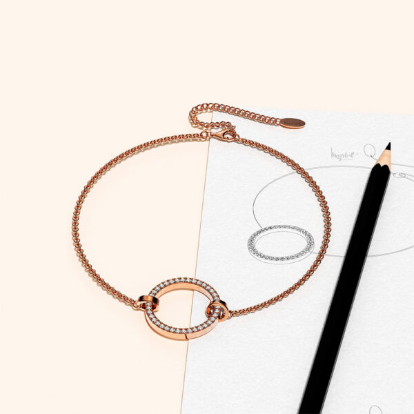Orbit of Beauty Bracelet Embellished with SWAROVSKI® Crystal in Rose Gold - Image 3