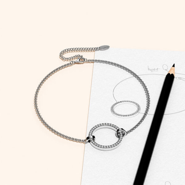 Orbit of Beauty Bracelet Embellished with SWAROVSKI® Crystal in White Gold - Image 3