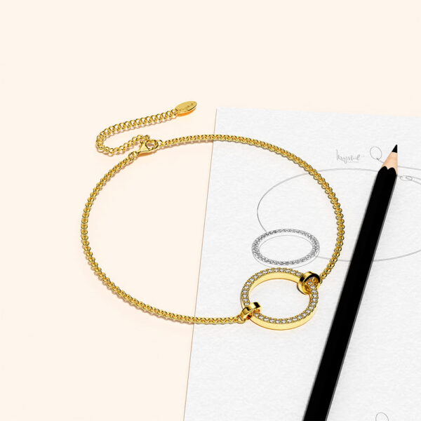 Orbit of Beauty Bracelet Embellished with SWAROVSKI® Crystal in Gold - Image 3