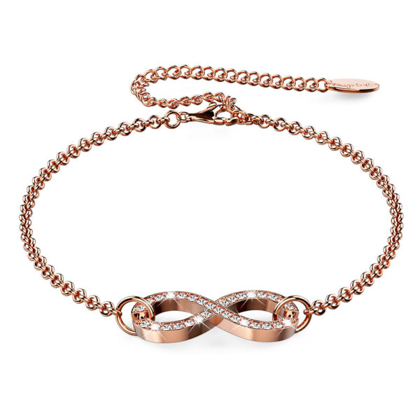Infinity Bracelet Embellished with SWAROVSKI® Crystals in Rose Gold