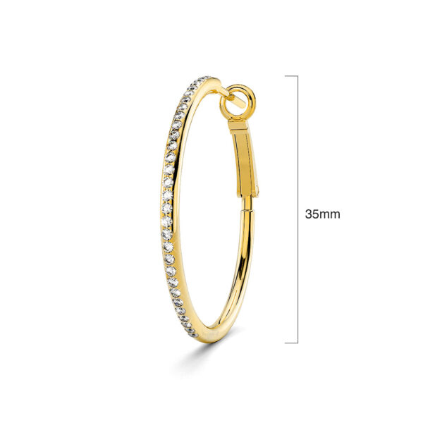 Endless Hoop Earrings Embellished with SWAROVSKI® Crystals in Gold - Image 6