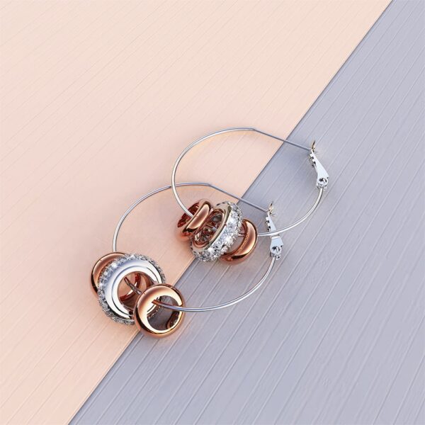 Dome Hoop Earrings Embellished with SWAROVSKI® Crystals - Image 2
