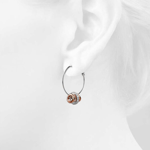 Dome Hoop Earrings Embellished with SWAROVSKI® Crystals - Image 3