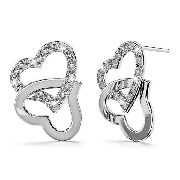 Hearts Entwined Studs Embellished with SWAROVSKI® Crystals
