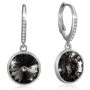 Precious Drop Earrings Silver Night Embellished with SWAROVSKI® Crystals