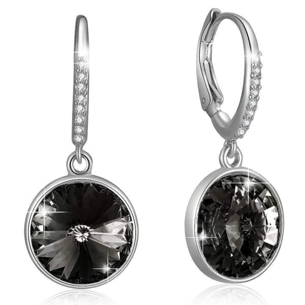Precious Drop Earrings Silver Night Embellished with SWAROVSKI® Crystals
