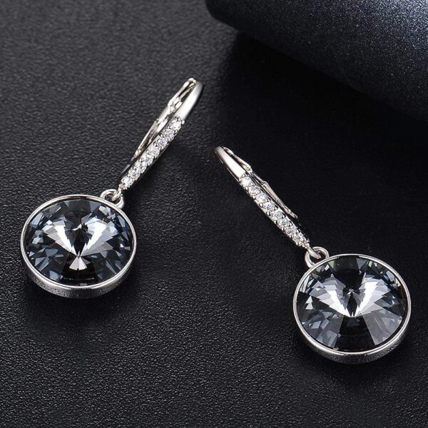 Precious Drop Earrings Silver Night Embellished with SWAROVSKI® Crystals - Image 2