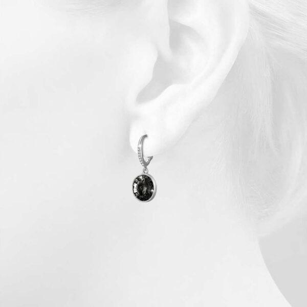 Precious Drop Earrings Silver Night Embellished with SWAROVSKI® Crystals - Image 4