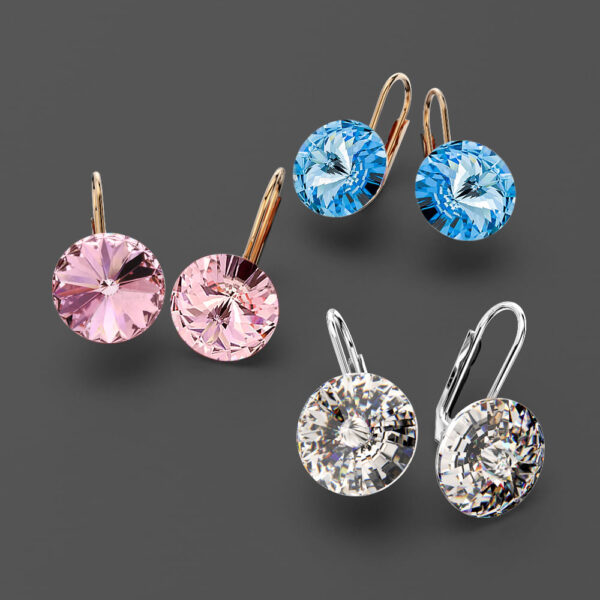 Diana White Gold Crystal Drop Earrings - Image 4