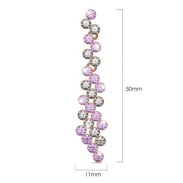 Dual Tone Scattered Austrian Crystals Earrings - Image 4