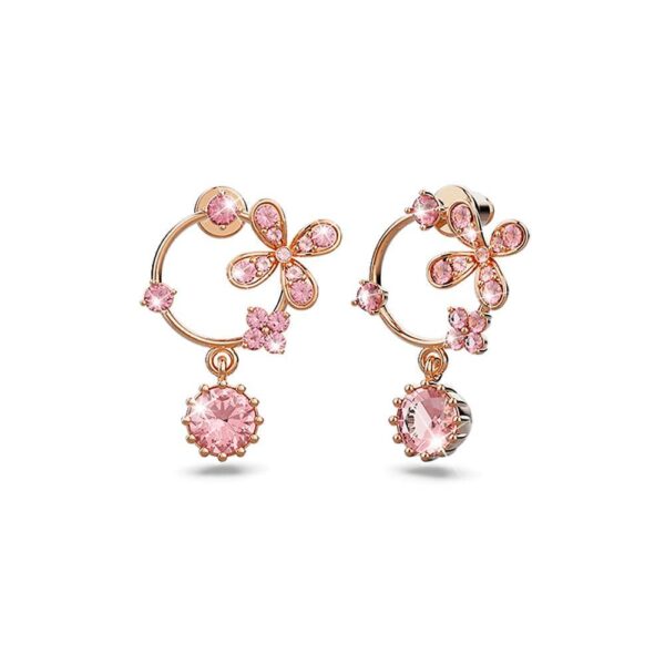 Cecily Pink Floral Drop Earrings Embellished with Crystals from SWAROVSKI®
