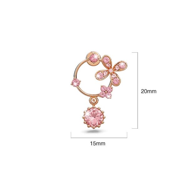 Cecily Pink Floral Drop Earrings Embellished with Crystals from SWAROVSKI® - Image 4