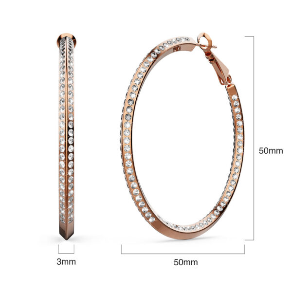 Charlene Multi-rows Preciosa Crystals Hoop Earrings in Champagne Gold - Image 5
