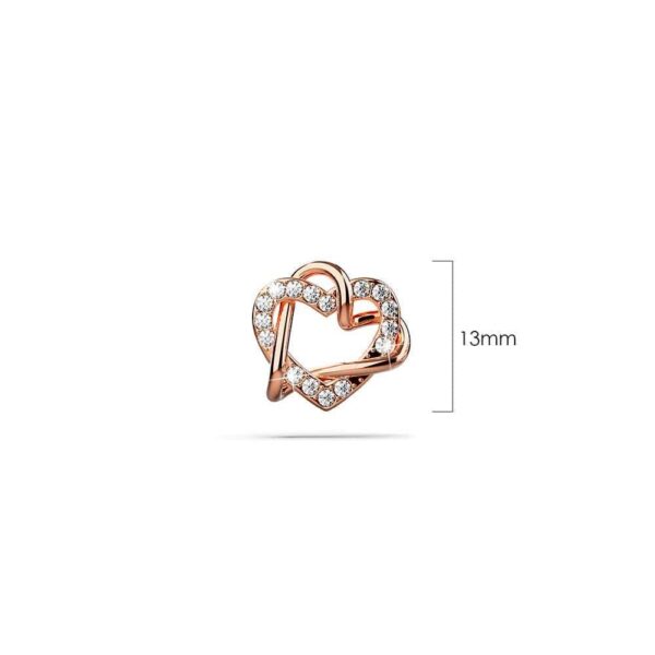 Intertwined Love & Hearts Rose Gold Plated Stud Earrings Embellished with SWAROVSKI® crystals - Image 4