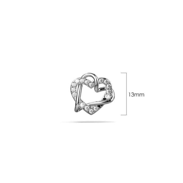 Intertwined Love & Hearts White Gold Plated Stud Earrings Embellished with SWAROVSKI® crystals - Image 4