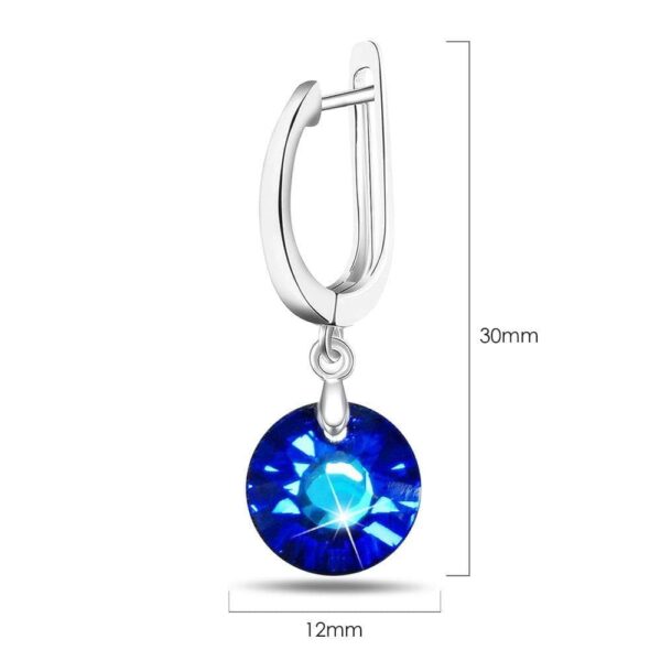 Bright Blue Drop Earrings Embellished with Crystals from SWAROVSKI® - Image 2