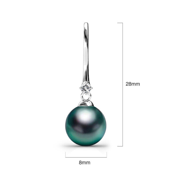 Magnificent Pearl Hook White Gold Earrings Embellished with SWAROVSKI® Crystal Iridescent Tahitian Look Pearls - Image 7