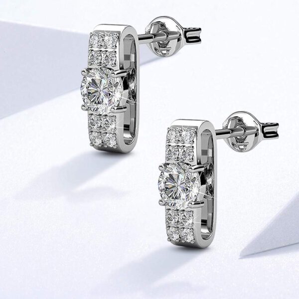 Glaze Stud Earrings Embellished with SWAROVSKI® Crystals - Image 2