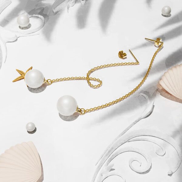 Katarina Pearl Drop Earrings Embellished with SWAROVSKI® Crystals Pearls - Image 2