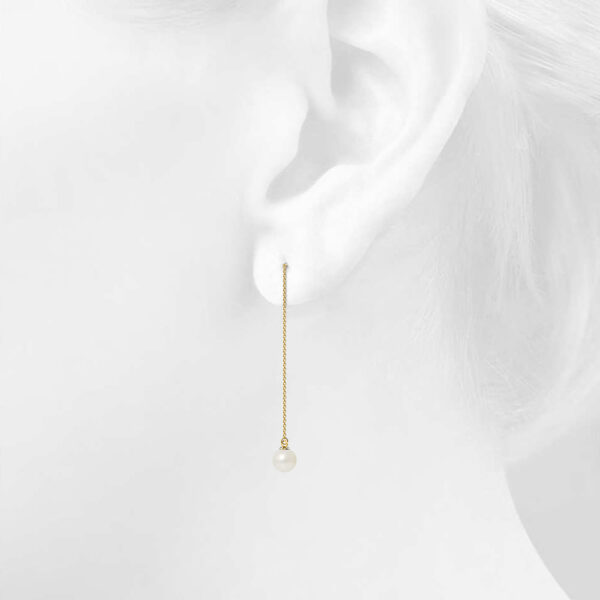 Katarina Pearl Drop Earrings Embellished with SWAROVSKI® Crystals Pearls - Image 3