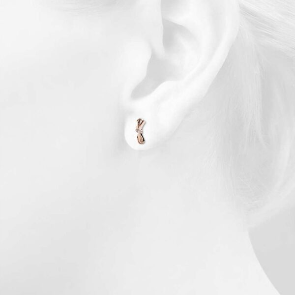 Rose Gold Tied Up Stud Earrings Embellished with SWAROVSKI® Crystals - Image 5