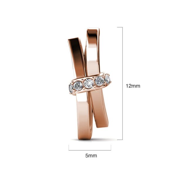 Rose Gold Tied Up Stud Earrings Embellished with SWAROVSKI® Crystals - Image 6