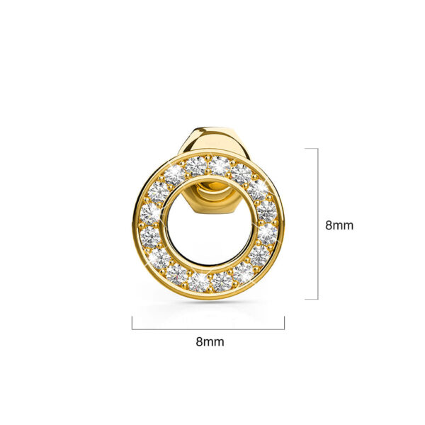 Gold Dazzling Round Stud Earrings Embellished With SWAROVSKI® Crystals - Image 6