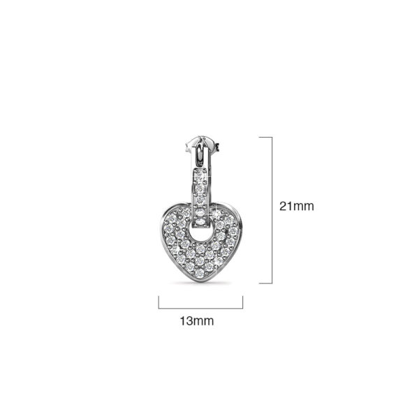 Heart-Shaped Dangle Earrings Embellished with SWAROVSKI® Crystals - Image 5
