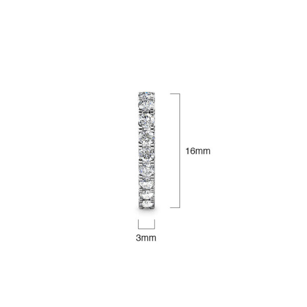 White Gold Craft Heart Huggie Earrings Embellished With SWAROVSKI® Crystals - Image 6