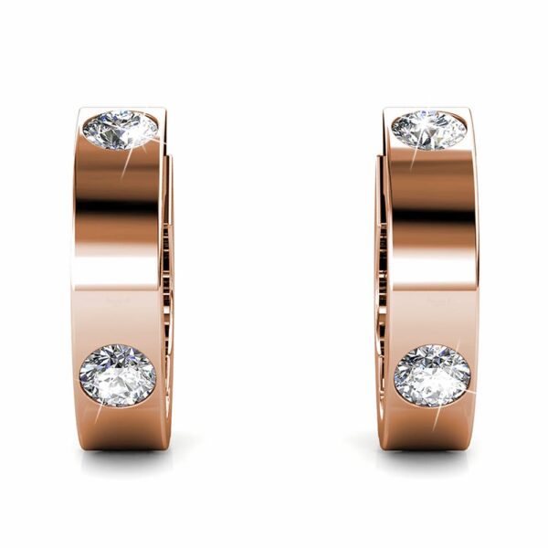 Classic Round Stud Earrings in Rose Gold Adorned with Crystals from SWAROVSKI® - Image 3