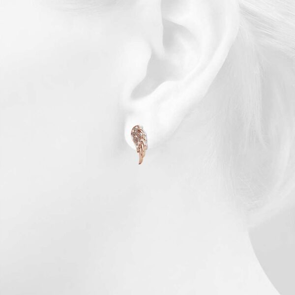 Fly High with Wing Stud Earrings in Rose Gold Embellished with Crystals from SWAROVSKI® - Image 3