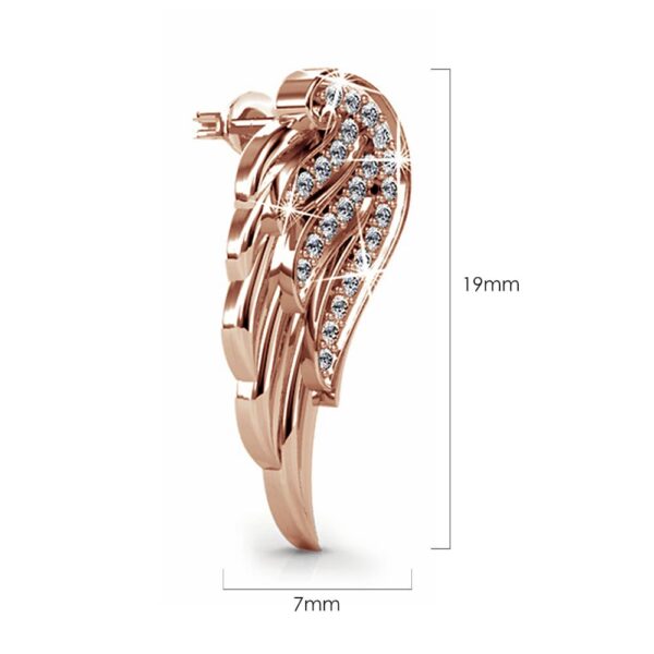 Fly High with Wing Stud Earrings in Rose Gold Embellished with Crystals from SWAROVSKI® - Image 4