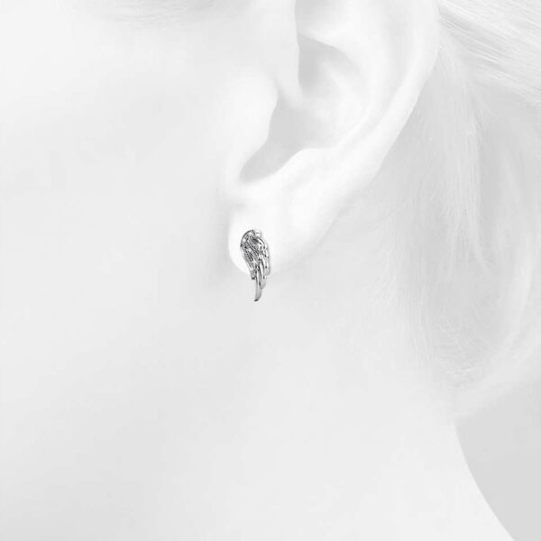 Fly High with Wing Stud Earrings in White Gold Embellished with Crystals from SWAROVSKI® - Image 3