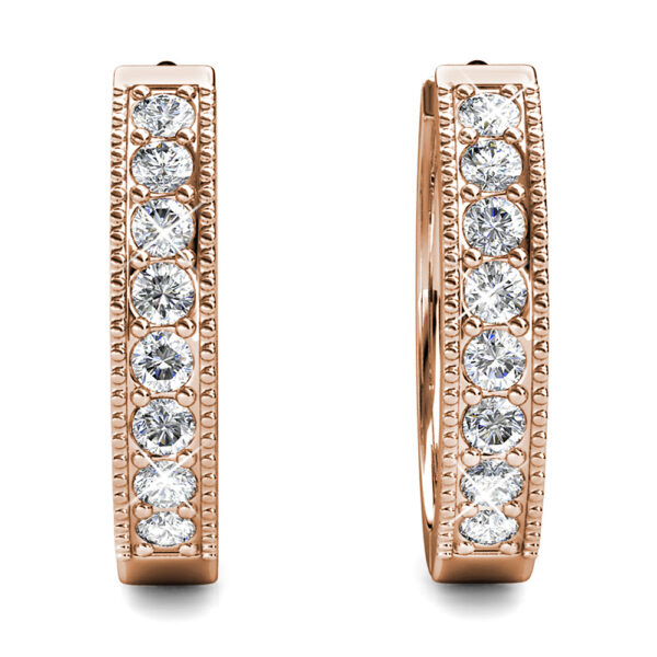Clique Huggie Earrings Embellished with Crystals from SWAROVSKI®  in Rose Gold - Image 2