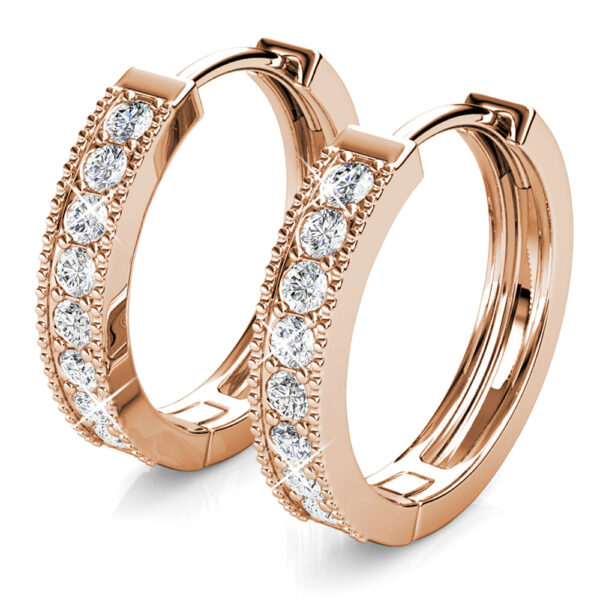 Clique Huggie Earrings Embellished with Crystals from SWAROVSKI®  in Rose Gold - Image 3