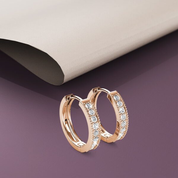 Clique Huggie Earrings Embellished with Crystals from SWAROVSKI®  in Rose Gold - Image 4