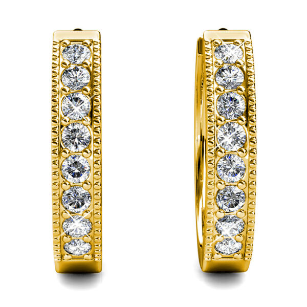 Clique Huggie Earrings Embellished with Crystals from SWAROVSKI® in Gold - Image 2