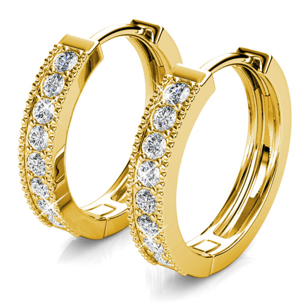 Clique Huggie Earrings Embellished with Crystals from SWAROVSKI® in Gold - Image 3