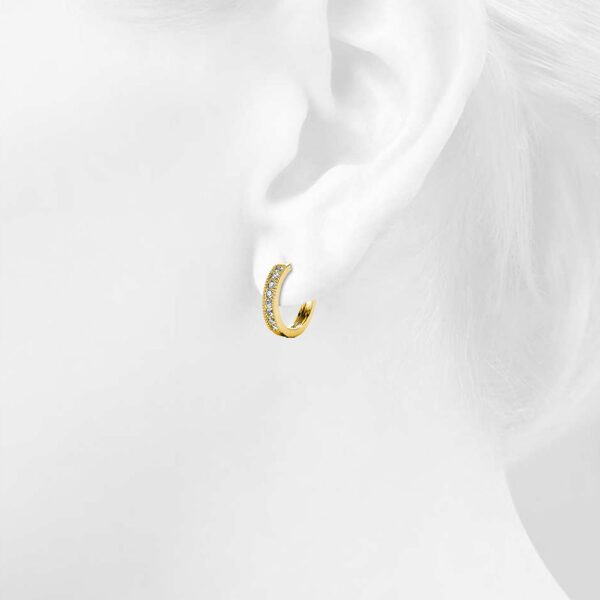 Clique Huggie Earrings Embellished with Crystals from SWAROVSKI® in Gold - Image 5