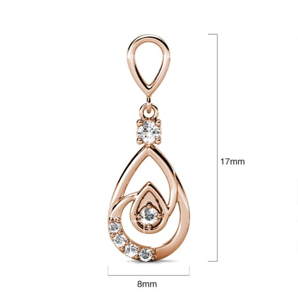 Periwinkle Teardrop Earrings Embellished with Crystals from SWAROVSKI® in Rose Gold - Image 6