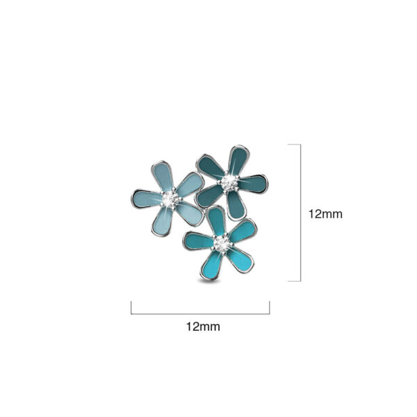 Petalia Turquoise Blue Stud Earrings Featured SWAROVSKI® Crystals in White Gold - Image 6